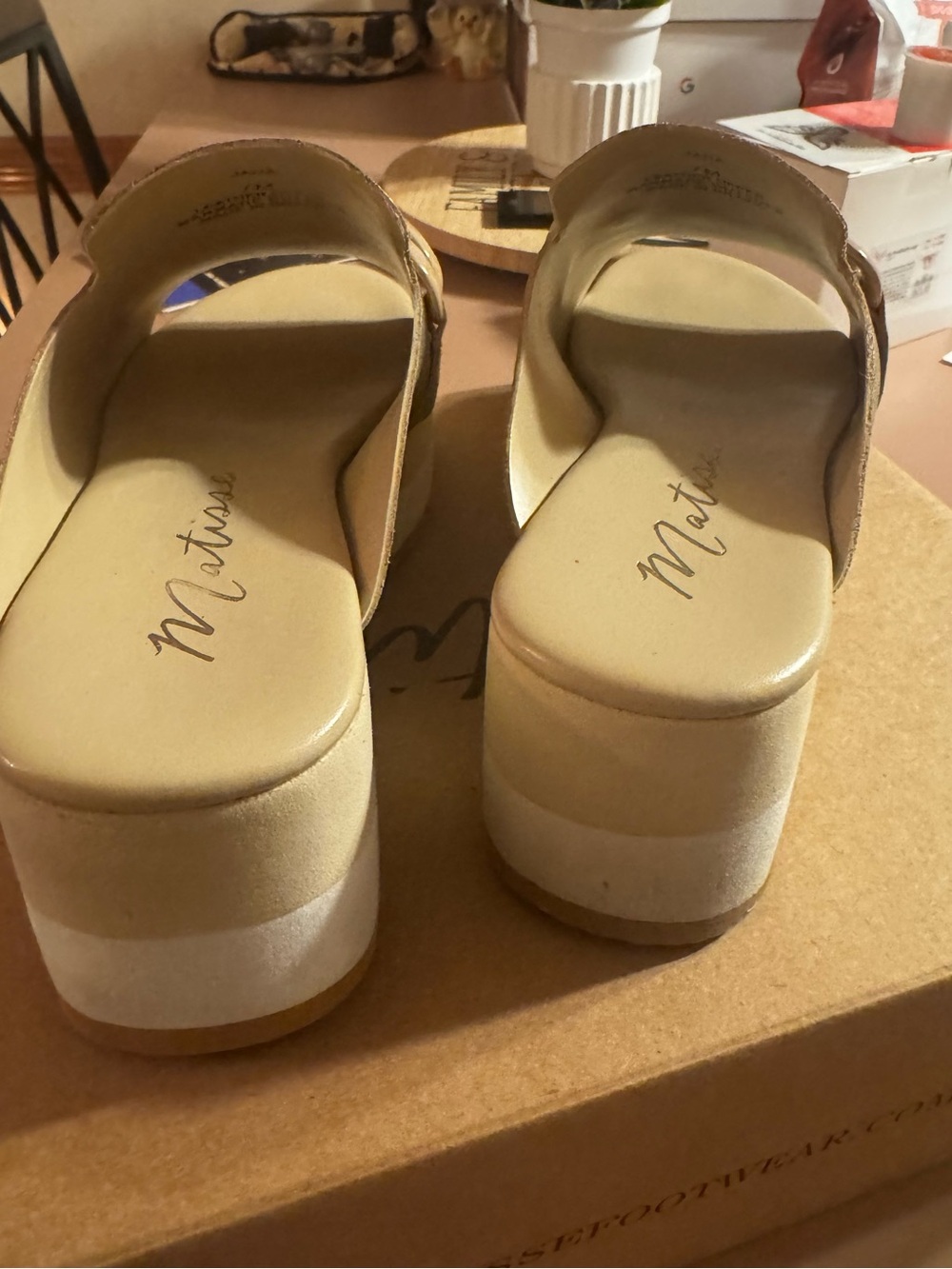 Matisse Gold Chain-Trim Platform Slide - Picture 4 of 6